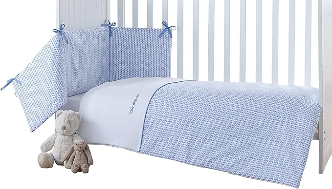 clair de lune barley bébé cot bed quilt and bumper (blue, 2